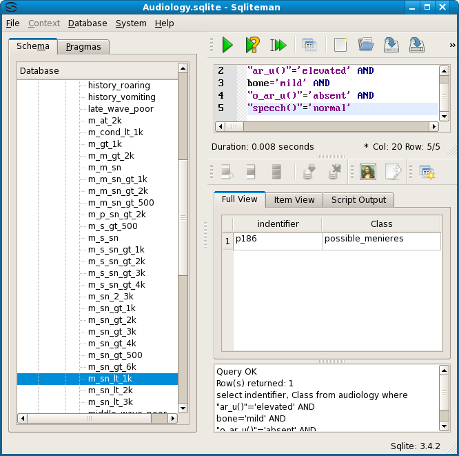 equivalence test of p186 for possible_menieres