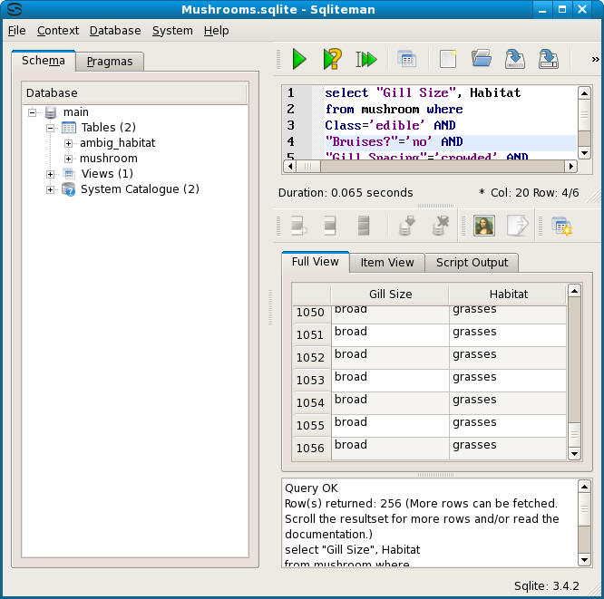 sqliteman msg grasses test 2