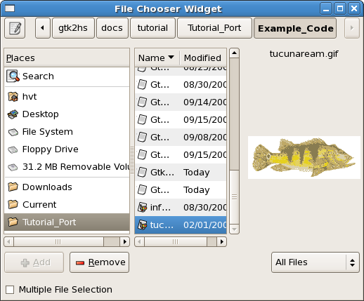 File Selection examples